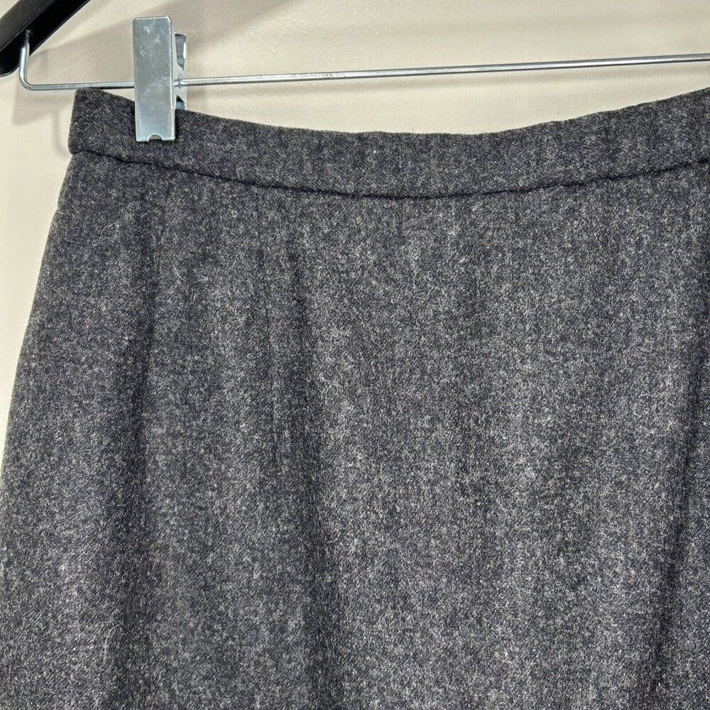Vintage Pendleton Pencil Skirt Size 8 Petite Charcoal 100% Virgin Wool Lined - Picture 2 of 10